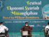 Gubernur Sumbar, Mahyeldi saat membuka FESMina (Festival Ekonomi Syariah Minangkabau) sekaligus launching “Minangkabau Berwakaf” di Bank Indonesia wilayah Sumbar
