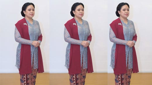 Puan Maharani Pakai Kebaya Kartini Berselendang Merah