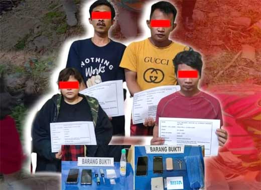 Polres Padang Panjang Bekuk 4 Tersangka Pelaku Narkotika