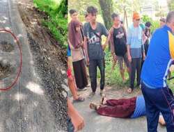 Pengendara Motor Kecelakaan Tunggal Di Padang Candi, Diduga Akibat Jalan Berlubang