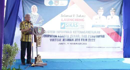 Surya Launching Aplikasi SIKAS sekaligus Tutup Virtual Asahan Job Fair 2022