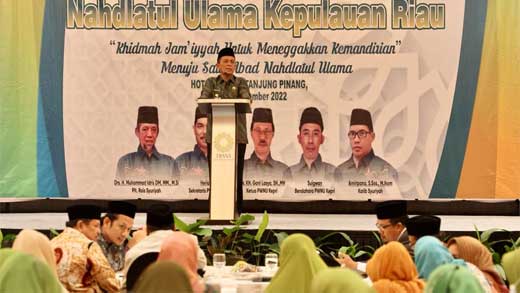 Di Konferensi Wilayah IV Kepri, Gubernur Sebut Pengaruh Besar NU Mendukung Program Pemerintah 1 Gubernur Kepri, H. Ansar Ahmad saat menghadiri Konferensi Wilayah IV Nahdatul Ulama Kepulauan Riau