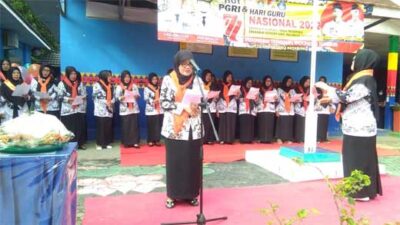 SMPN 01 Kotabumi Laksanakan Upacara Peringatan HUT PGRI ke-77 Tahun 2022