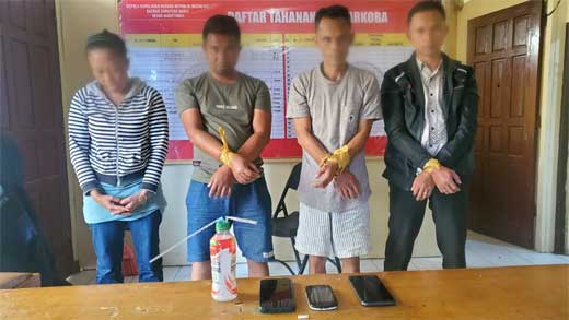 Tersangka Pesta Sabu-sabu diamankan polisi