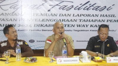 Bawaslu Way Kanan Gelar Rapat Fasilitasi Penanganan Temuan dan Laporan Tahapan Pemilu