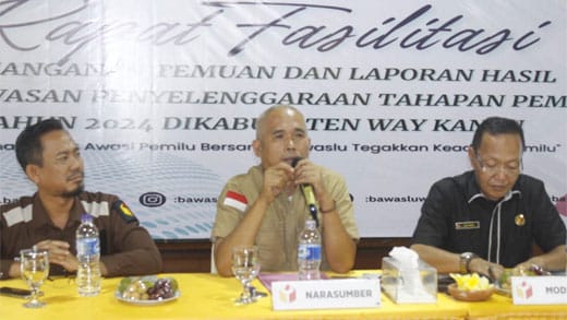 Bawaslu Way Kanan Gelar Rapat Fasilitasi Penanganan Temuan dan Laporan Tahapan Pemilu 1 Bawaslu Way Kanan