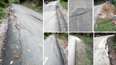 Pengaspalan Jalan Muaro-Silokek Amburadul, Baru PHO sudah Rusak!