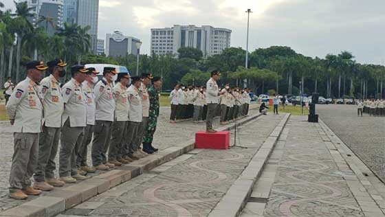 Kogartap I Jakarta Bersama Satpol PP Gelar Apel Pasukan Pengamanan Penyambutan Tahun Baru 2023