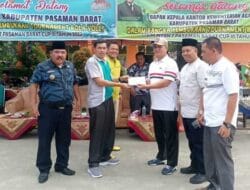 Sekda Pasbar Tutup Turnamen Bola Voli Osim MTSN 7 CUP III 2022