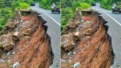 Jalan Pariaman – Padang Alai Rusak 2 Titik, Setahun Lebih Belum Ada Perbaikan