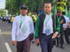 Ketua Tanfiziah PWNU Sumbar, Ganefri ikuti gerak jalan sehat Porseni NU di Solo, Surakarta, Jawa Tengah