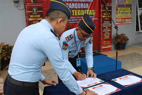Lapas Kelas IIB Payakumbuh canangkan dan tandatangani pembangunan Zona Integritas Tahun 2023