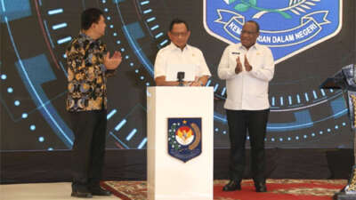 Mendagri Muhammad Tito Karnavian saat memberi arahan dalam Rapat Koordinasi Inspektorat Daerah Seluruh Indonesia Tahun 2023 di Hotel Borobudur Jakarta