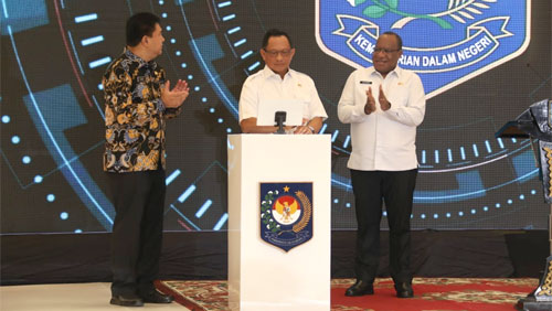Mendagri Muhammad Tito Karnavian saat memberi arahan dalam Rapat Koordinasi Inspektorat Daerah Seluruh Indonesia Tahun 2023 di Hotel Borobudur Jakarta
