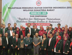 Pengurus Baru Wilayah IDI Sumbar Dilantik