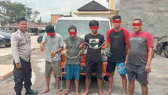 Polsek Bayung Lencir Tangkap Lima Pelaku Pencurian Hewan Ternak