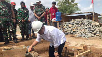 Sutan Riska Hadiri Peletakan Batu Pertama Pembangunan Markas Kodim Dharmasraya