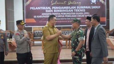 Pelantikan 222 Anggota PPS, Ini Pesan Bupati Solok
