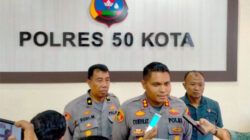 Kapolres 50 Kota, AKBP. Ricardo Condrat Yusuf saat Pres Release di Mapolres 50 Kota, Kawasan Ketinggian Kecamatan Harau