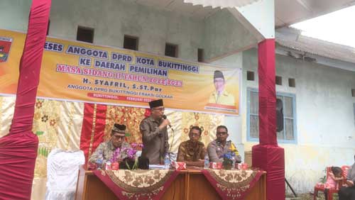 Anggota DPRD Kota Bukittinggi H Syafril Reses di Kelurahan Puhun Tembok
