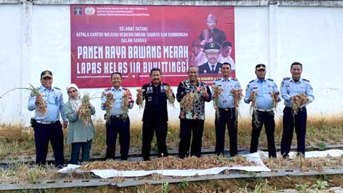 Dirjen Pemasyarakatan Panen Bawang Merah di Lapas Kelas IIA Bukittinggi 1 Dirjen Pemasyarakatan Panen Bawang Merah di Lapas Kelas IIA Bukittinggi