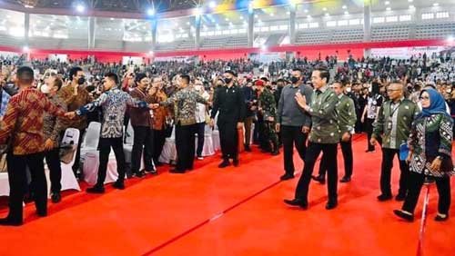 Peringatan Hari Pers Nasional 2023 di Medan, Kamis (9/2/2023) dihadiri Presiden RI Joko Widodo dan sejumlah Menteri Kabinet Kerja serta duta besar negara sahabat. Joko Widodo berikan apresiasi terhadap insan pers Indonesia