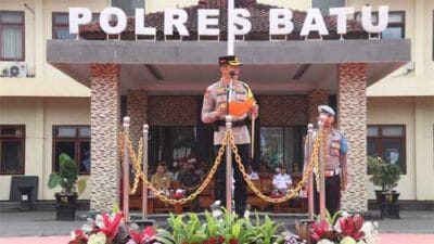 Kapolres Batu Pimpin Apel Gelar Pasukan Operasi Keselamatan Semeru 2023
