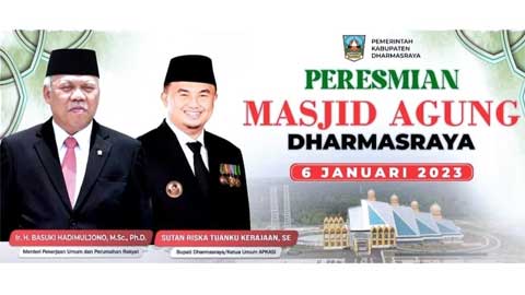 Masjid Agung Dharmasraya Diresmikan Jumat Mendatang