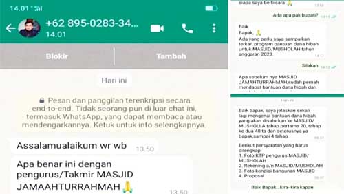 Screeshoot Pencatut Nama Bupati Dharmasraya