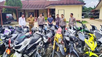 Polsek Sungai Rumbai Amankan Puluhan Sepeda Motor, Ini Sebabnya
