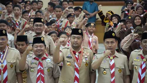 Pramuka Penggalang Jaringan Sekolah Islam Terpadu Sumbar Ikuti Perkemahan Ukhuwah Nasional V
