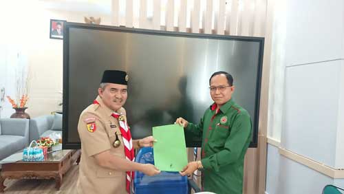 Sekdakab Adlisman Sambut Kunjungan Kerja Ketua Posbakumadin Dharmasraya, Adv Tibrani