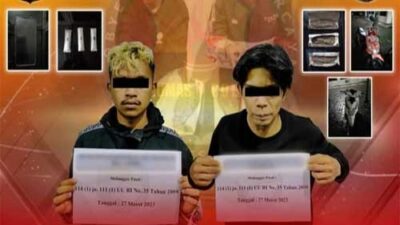 Transaksi Narkoba di Bawah Kanopi Pasar Kota Payakumbuh, Dua Pemuda Ditangkap Polisi