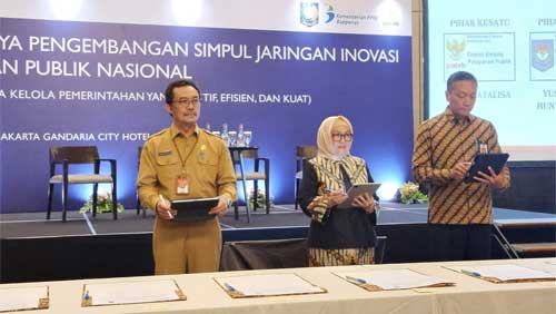 Kepala BSKDN Teken PKS Pengelolaan JIPPNas bersama KemenPAN-RB dan LAN