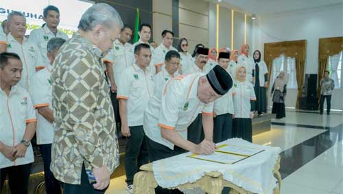 Pengukuhan KORMI Sumbar, Mahyeldi Berharap Dunia Olahraga Berkolaborasi dengan Pariwisata 1 Pelantikan dan Pengukuhan KORMI Provinsi Sumatera Barat Masa Bakti Tahun 2022-2026