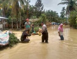 Kapolres Dharmasraya Tinjau Lokasi Banjir di Taratak Tinggi