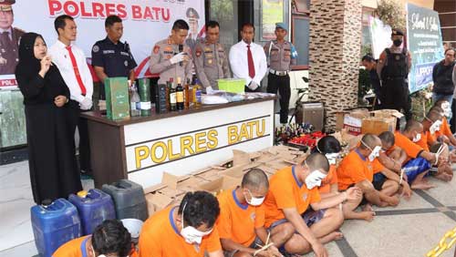 Polres Batu Ungkap 14 Kasus Selama Pelaksanaan Ops Pekat Semeru 2023