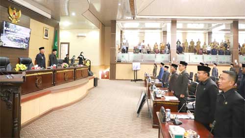 Rapat Paripurna Masa Persidangan II Rapat ke-2 Tahun 2023 Dalam Rangka Penyampaian Hasil Pelaksanaan Reses II DPRD Kabupaten Musi Banyuasin Tahun 2023 di Ruang Rapat Paripurna DPRD Kabupaten Musi Banyuasin