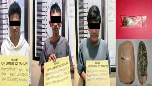 Satresnarkoba Polres Dharmasraya Amankan Tiga Pemuda