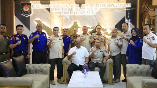 Wagub dan Kasatpol PP serta Damkarmat se-Sumbar Berkunjung ke Kemendagri