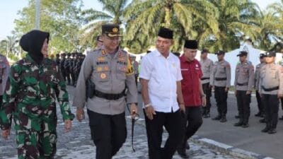 Kapolres Dharmasraya Pimpin Apel Persiapan Pengamanan Malam Takbiran