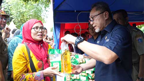 Mendag Zulkifli Hasan meninjau pelaksanaan pasar murah
