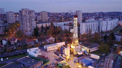 Proyek Geothermal ini berada di tengah-tengah perumahan padat penduduk di Paris