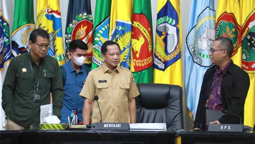 Mendagri Muhammad Tito Karnavian saat memimpin Rapat Koordinasi (Rakor) Pengendalian Inflasi Daerah