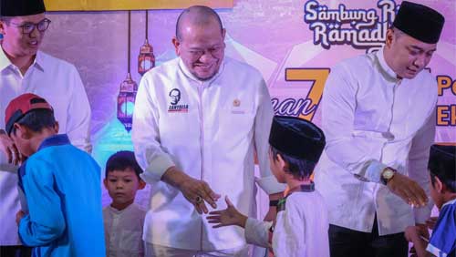 Ketua DPD RI, AA LaNyalla Mahmud Mattalitti menghadiri acara Sambung Rasa Ramadan 777 Penggerak Ekonomi Surabaya