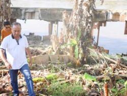 Tembok Penahan Jalan dan Air di Bailangu Muba Nyaris Roboh
