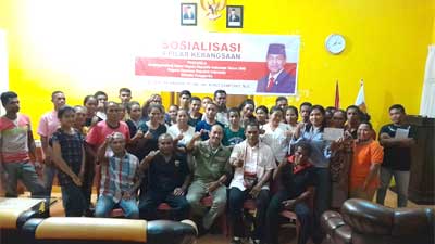 Nono Sampono saat Sosialisasi Empat Pilar di Buano Selatan, Kecamatan Huamual Belakang, Seram Bagian Barat, Maluku