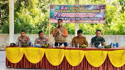 Pj Bupati Muba Minta Jangan Membuka Lahan, Kebun dan Hutan dengan Cara Membakar 1 BPBD Muba menggelar Sosialisasi Pencegahan dan Penanggulangan Kebakaran Hutan Kebun dan Lahan (Karhutbunlah)