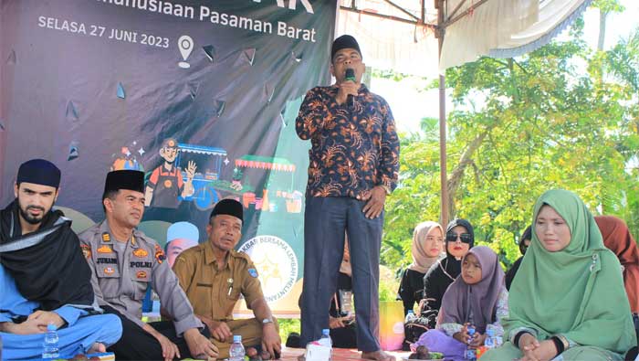 Tabligh Akbar Kolaborasi Kemanusiaan Pasbar Bersama Syaikh Ahmad Ameen di Ujung Gading
