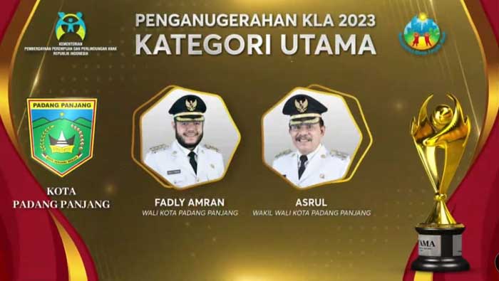 Padang Panjang Raih Penghargaan Kota Layak Anak Kategori Utama